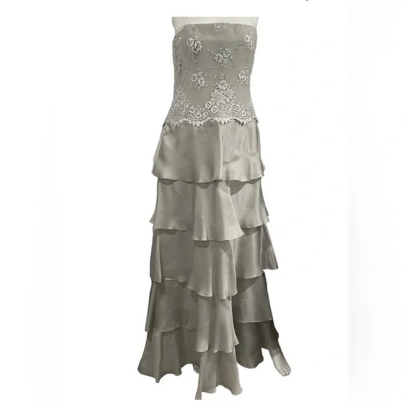 Rickie Freeman Teri Jon 100%Silk Dress Size 2 - Picture 2 of 12